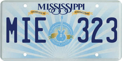 MS license plate MIE323