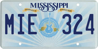 MS license plate MIE324