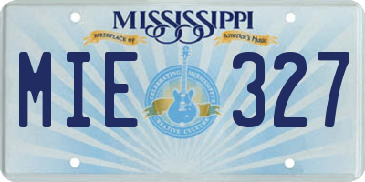 MS license plate MIE327