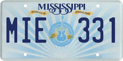 MS license plate MIE331