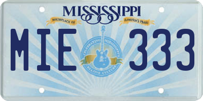 MS license plate MIE333