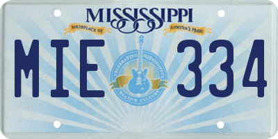 MS license plate MIE334