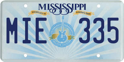 MS license plate MIE335