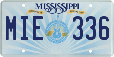 MS license plate MIE336