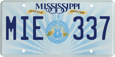 MS license plate MIE337