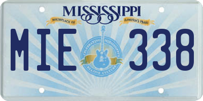 MS license plate MIE338