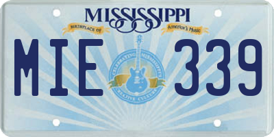 MS license plate MIE339