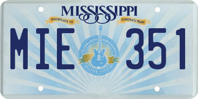 MS license plate MIE351