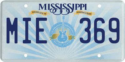 MS license plate MIE369
