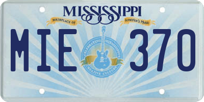 MS license plate MIE370