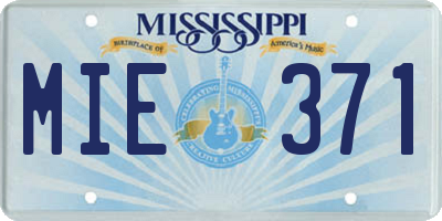 MS license plate MIE371