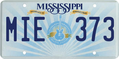 MS license plate MIE373