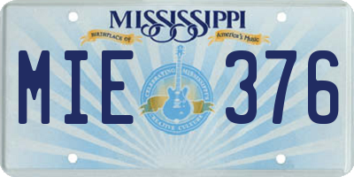MS license plate MIE376