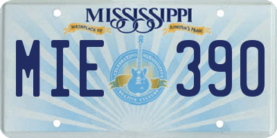 MS license plate MIE390