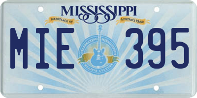 MS license plate MIE395
