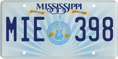 MS license plate MIE398