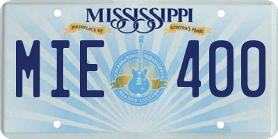 MS license plate MIE400