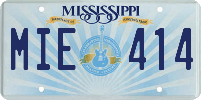 MS license plate MIE414