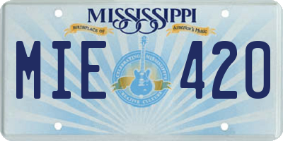 MS license plate MIE420