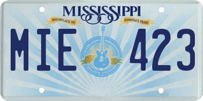 MS license plate MIE423