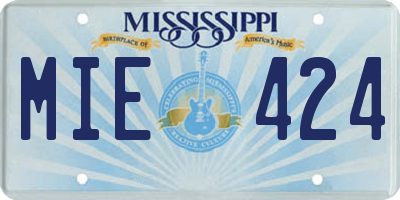 MS license plate MIE424