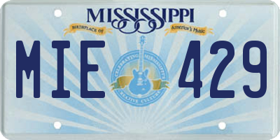 MS license plate MIE429