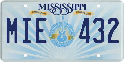 MS license plate MIE432