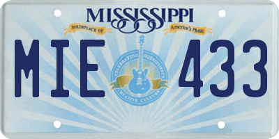 MS license plate MIE433