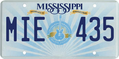 MS license plate MIE435