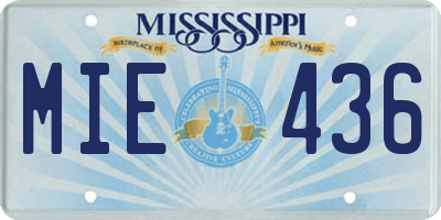 MS license plate MIE436
