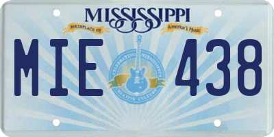MS license plate MIE438