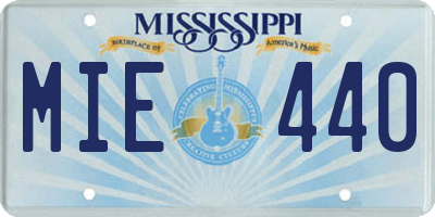 MS license plate MIE440