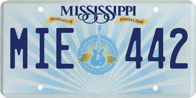 MS license plate MIE442