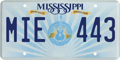 MS license plate MIE443