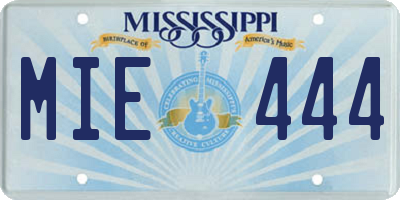 MS license plate MIE444