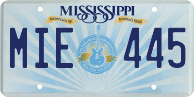 MS license plate MIE445