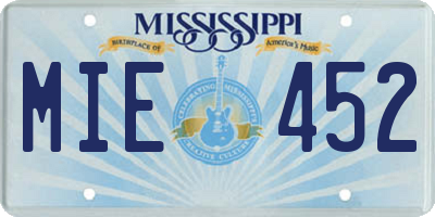 MS license plate MIE452