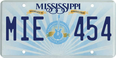 MS license plate MIE454