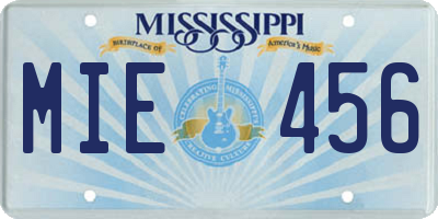 MS license plate MIE456