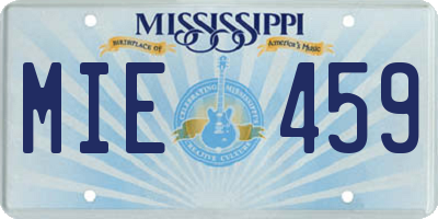 MS license plate MIE459