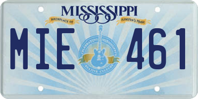 MS license plate MIE461