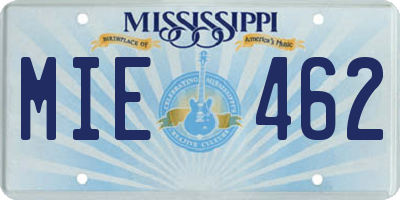 MS license plate MIE462