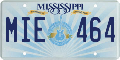 MS license plate MIE464