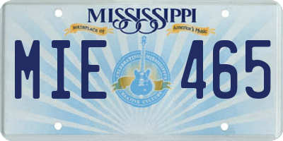 MS license plate MIE465