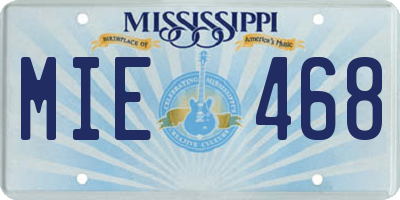 MS license plate MIE468