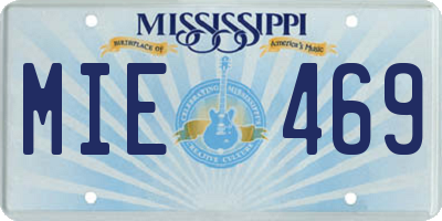 MS license plate MIE469