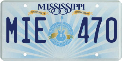 MS license plate MIE470