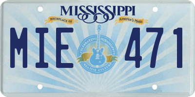 MS license plate MIE471