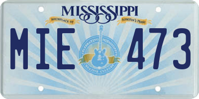 MS license plate MIE473