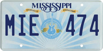 MS license plate MIE474